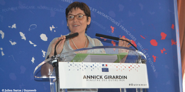 La ministre des Outre-mer, Annick Girardin, en Guyane ce dimanche