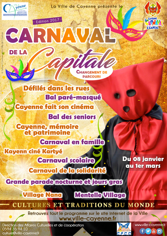Carnaval à Cayenne, le programme