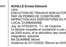 Immeuble de 15 logements d’Edmond Achille sans permis de construire, le parquet général demande la démolition