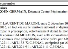 Germain Balmokoun, directeur d’école à la retraite, ex-adjoint au maire de Saint-Laurent, aura un procès d’assises en septembre, il est prévenu d’avoir tué son épouse avec préméditation