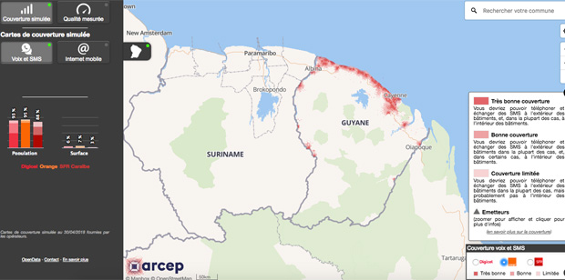 Guyane : la carte de la couverture mobile désormais disponible