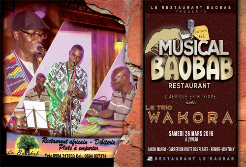 Le Musical Baobab vous présente le Trio WAKORA en prestation Piano-Bar