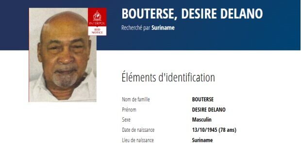 Desi Bouterse a enfin sa notice rouge d’Interpol
