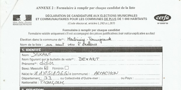 Pataquès aux municipales de Montsinéry : le document qui prouve que le double colistier était bien candidat avec Phinéra-Horth !