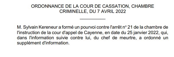 Scoop : la Cour de cassation a rejeté l’examen immédiat du pourvoi de Sylvain Kereneur dans l’affaire du meurtre de Camilla