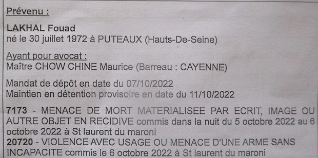 Fouad Lakhal, haut-cadre du CHOG, second report du procès qui aura lieu à Saint-Laurent du Maroni