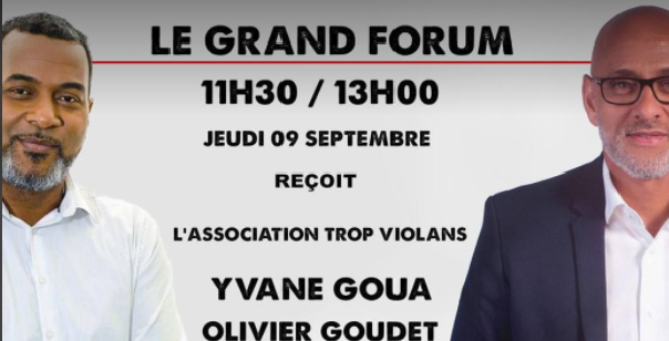 Yvane Goua et Olivier Goudet invités de l’émission Grand Forum animée par Gilles Vernet jeudi, six jours après le ramdam de Trop Violans contre l’invitation du préfet à la même émission !