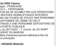Fabrice Magloire en prison dans une affaire de stupéfiants, était jugé en outre pour avoir fait une boulette, à la gendarmerie de Saint-Laurent, de sa contravention pour tapage…