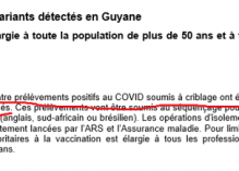 Coup de théâtre dans l’affaire de variants du Covid-19 trouvés chez quatre habitants de Guyane, le directeur d’Eurofins affirme n’avoir jamais dit qu’il s’agissait à coup sûr de l’un des trois variants préoccupants !