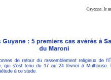 Cinq premiers cas de coronavirus confirmés à Saint-Laurent du Maroni